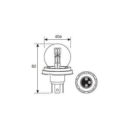 Ampoule 12 Volt 45/40 Watt Blanche